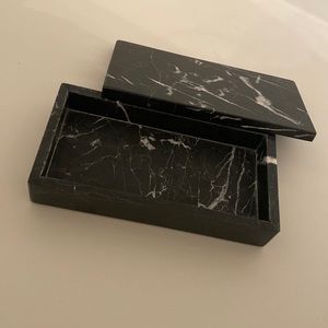 CB2 Medium black marble box